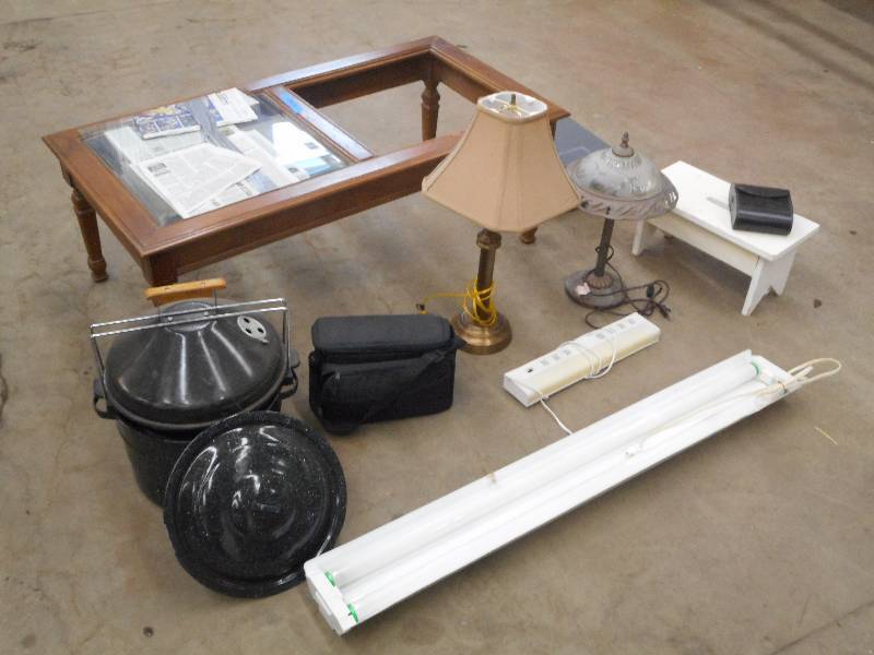 lot 50 image: Pallet Lot Coffee Table With Glass...