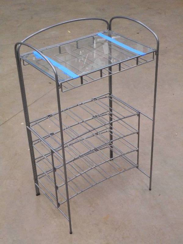 lot 51 image: Nice Foldable Steel Shelf With Glas...