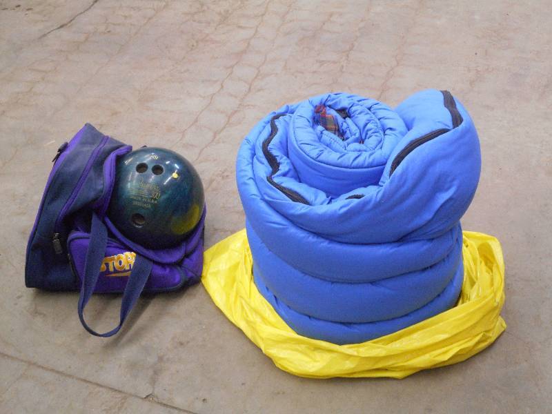 lot 55 image: Lot Of (1) Sleeping Bag & (1) Bowli...