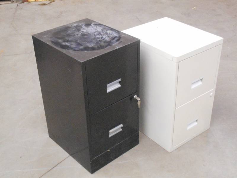 lot 72 image: (2) 2-Drawer File Cabinets, (1) Wit...