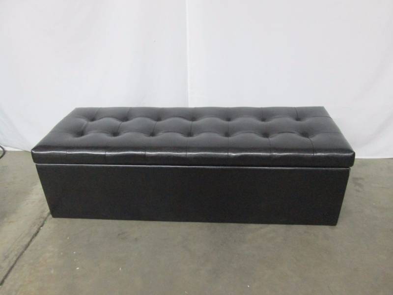 Baxton Studio Roanoke Ottoman - Dark Brown
