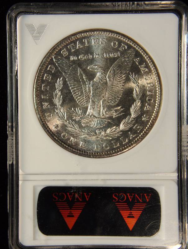 1881-S MORGAN SILVER DOLLAR MS 65 ANACS GEM UNC COLORFUL RIM TONING BILLY THE KID COIN