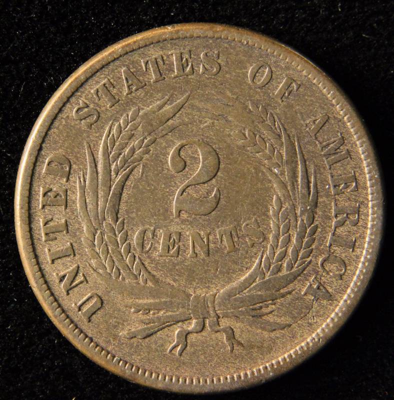 1865 US 2 CENT PIECE FINE