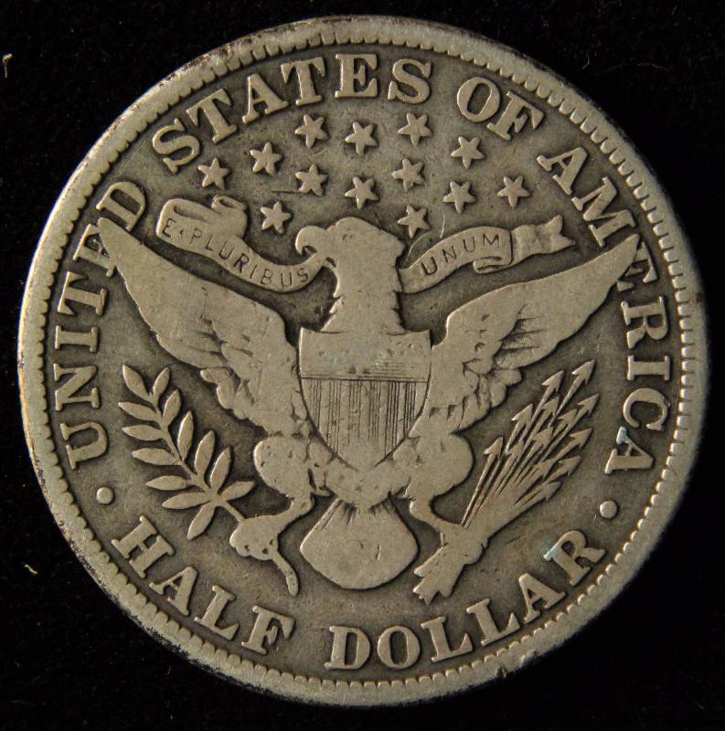 1912 BARBER SILVER HALF DOLLAR VG