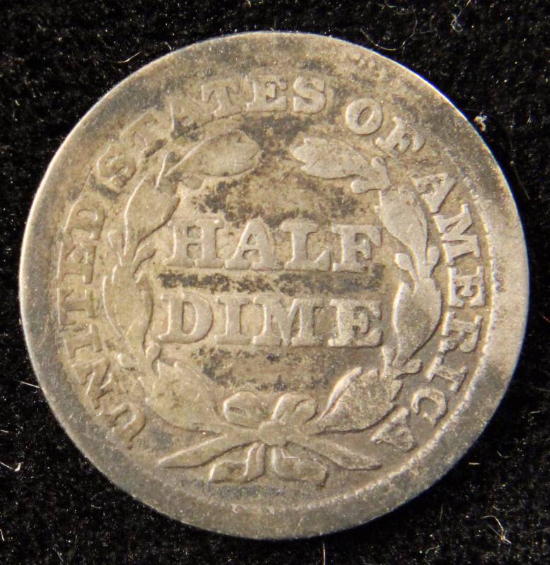 1857 SEATED LIBERTY SILVER HALF DIME