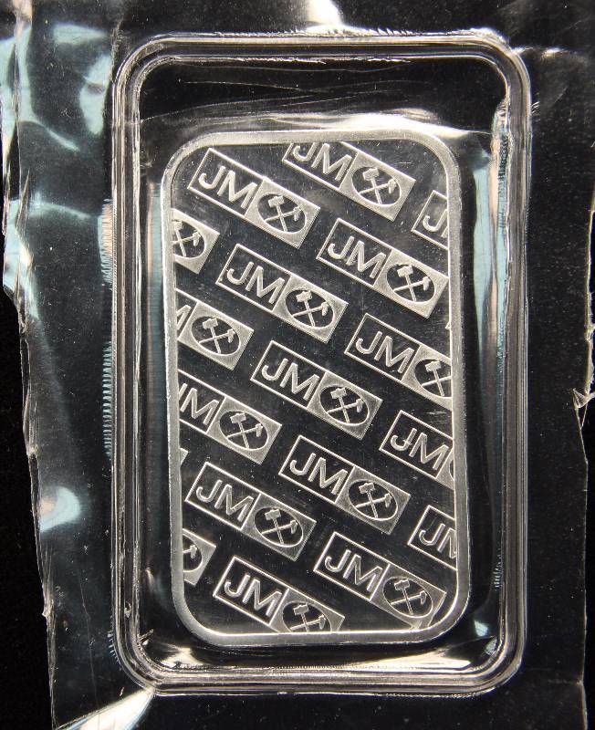 1 TROY OZ. .999 FINE SILVER BAR JOHNSON MATHEY SEALED