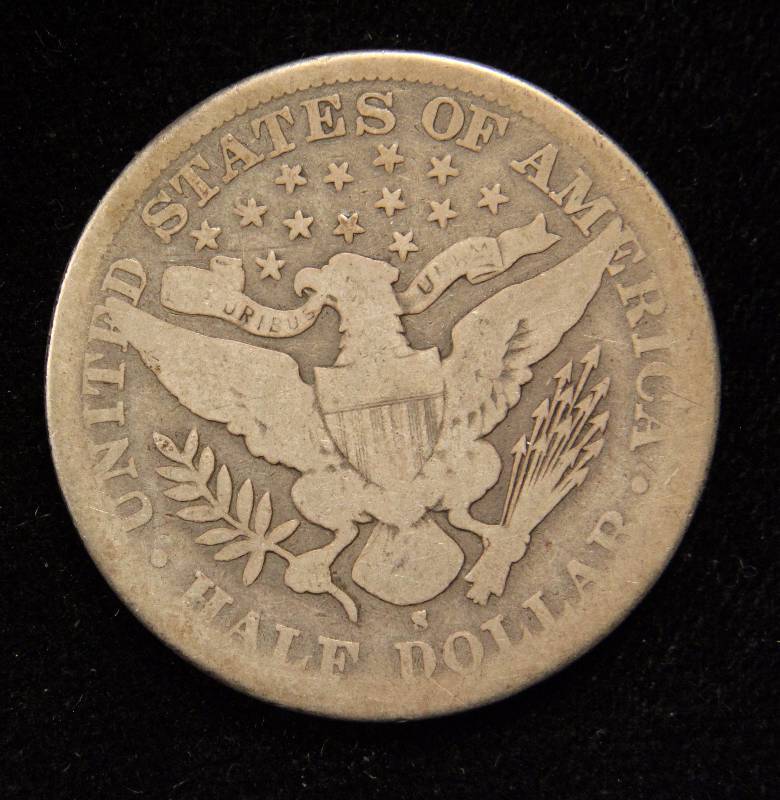 1897-S BARBER SILVER HALF DOLLAR KEY DATE COIN