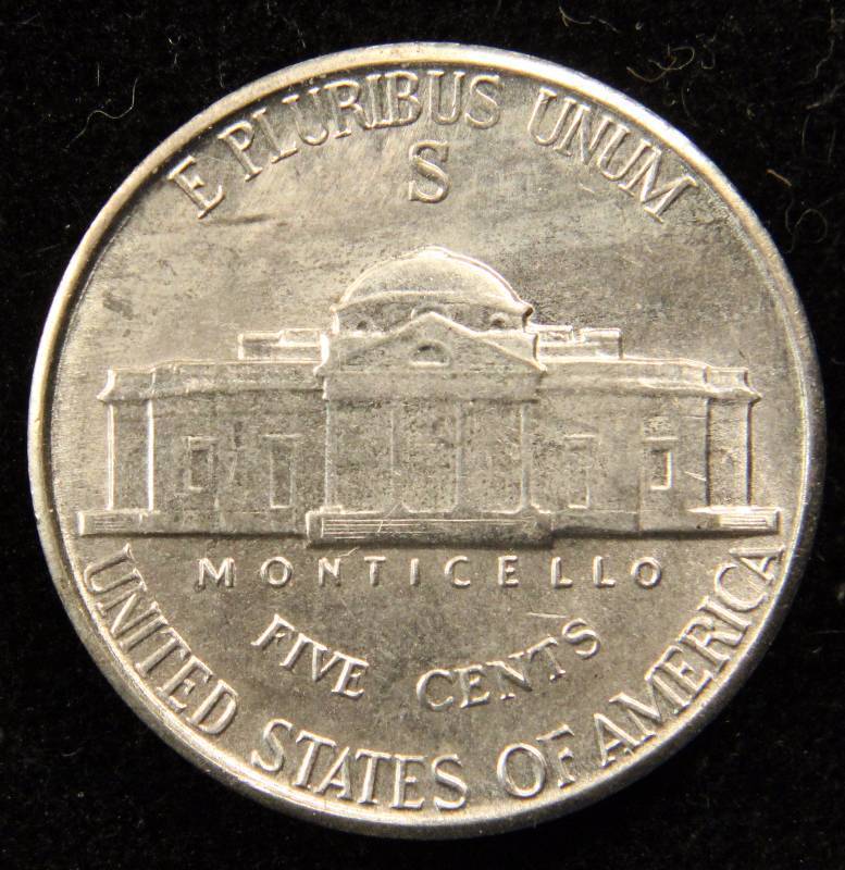 1942-S 35% SILVER WAR NICKEL BU UNC