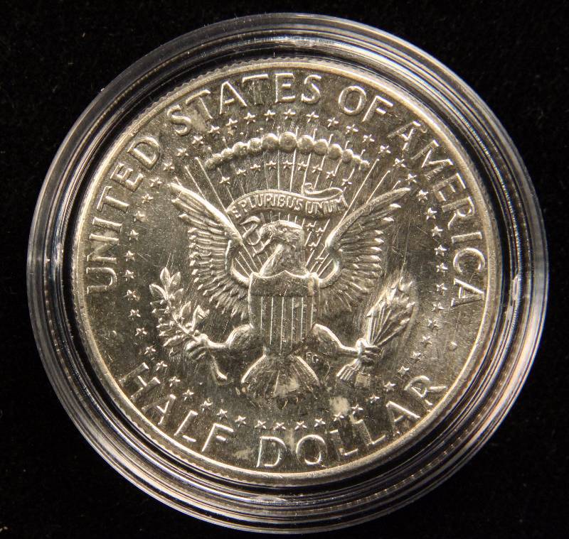 1964 KENNEDY SILVER HALF DOLLAR BU UNC IN AIRTITE HOLDER