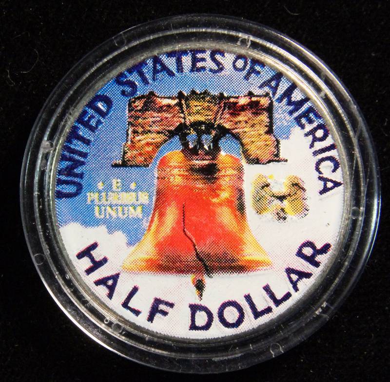 1952 FRANKLIN SILVER HALF DOLLAR COLORIZED