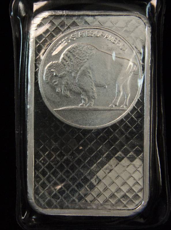 5 TROY Oz. .999 FINE SILVER BAR BUFFALO  INDIAN HEAD DESIGN