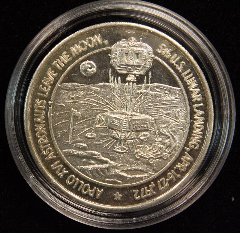 APOLLO XVI .999 FINE SILVER ROUND 30.5 GRAMS IN AIRTITE