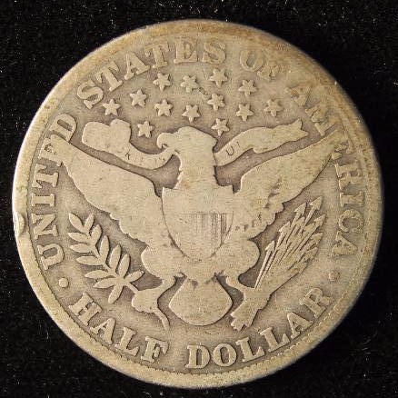 1910 BARBER SILVER HALF DOLLAR