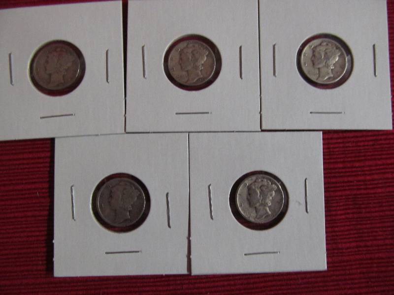 lot 76 image: Mercury dimes