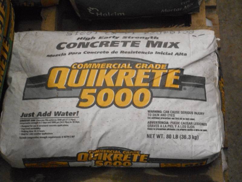 (1) 80# Bag Of Quikrete Commercial ...