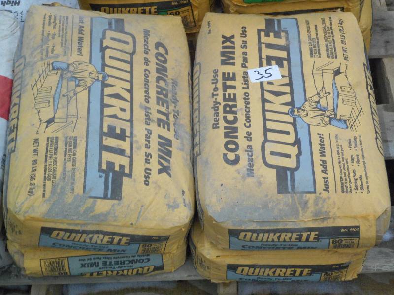(4) 80# Bags Of Quikrete Concrete M...