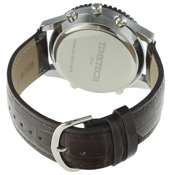Timetech Men�s SilverBrown AnalogDigital Watch