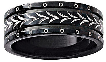 Men�s Stainless Steel Pyramid Link Bracelet & Ring - Size 10