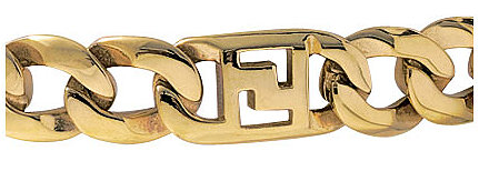Goldtone Steel Greek Curb Necklace & Bracelet Set