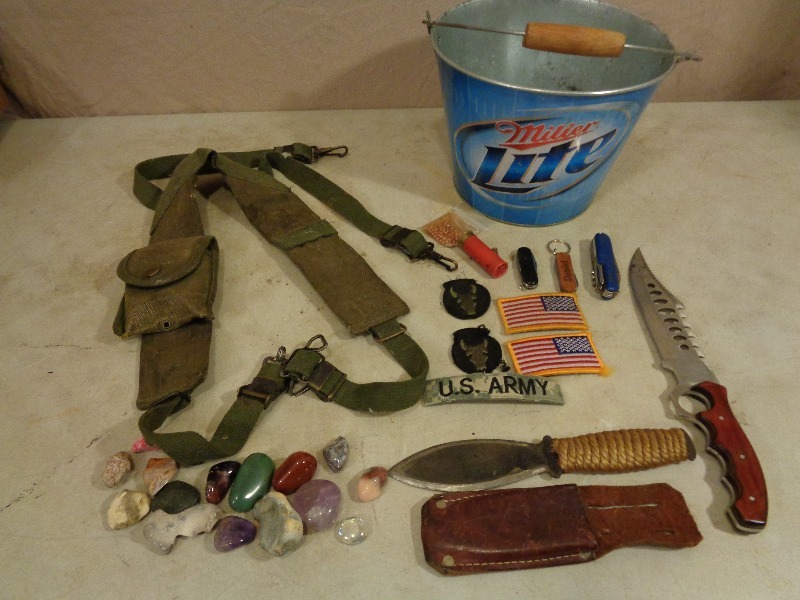 Knives, Miller Lite Bucket, More
