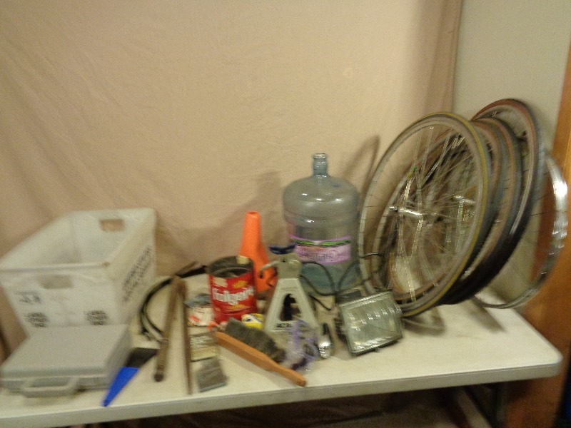Bike Tires and Wheels, Jack Stand, and More