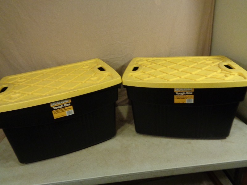 2 Tough Box 21 Gallon Totes with Lids