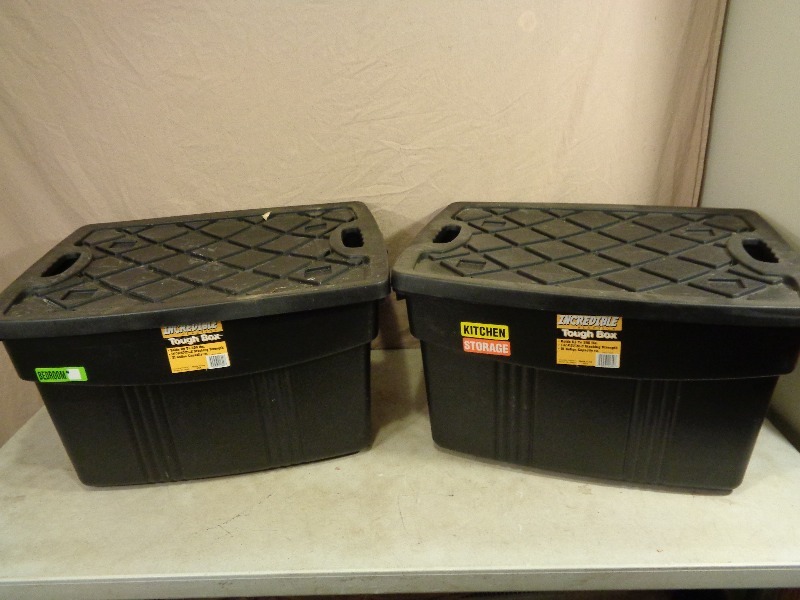 2 Tough Box 21 Gallon Totes with Lids