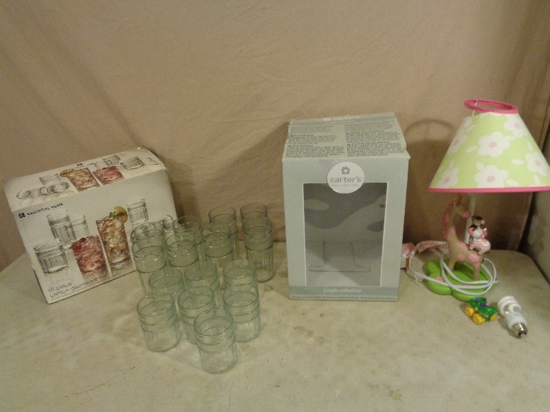 Glass Set and Kids Lamp
