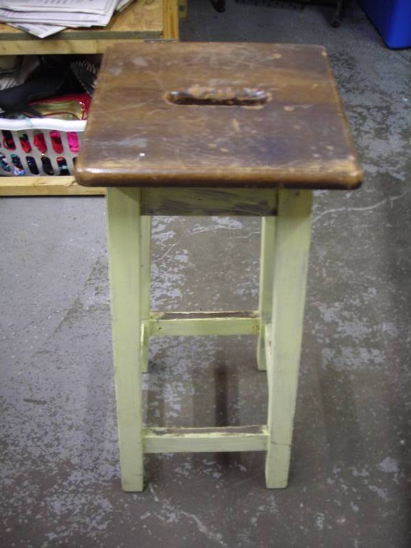 lot 21 image: Hand Painted Bar Stool 30 Inches Tall