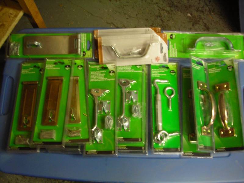 lot 37 image: Lot Of New Door Hardware, Handles, Hasps, Latch Hooks, More