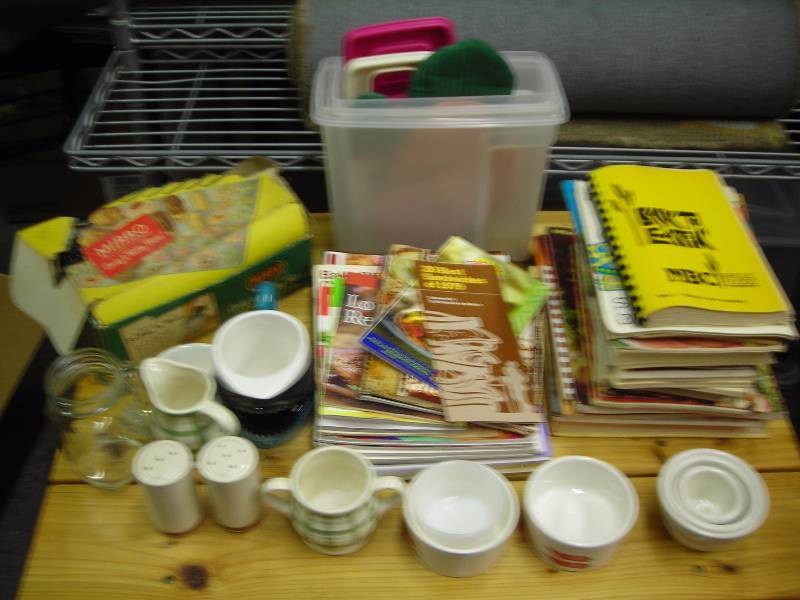 lot 48 image: Cook Books, Dishes, Tupperware, Cookie Press, More