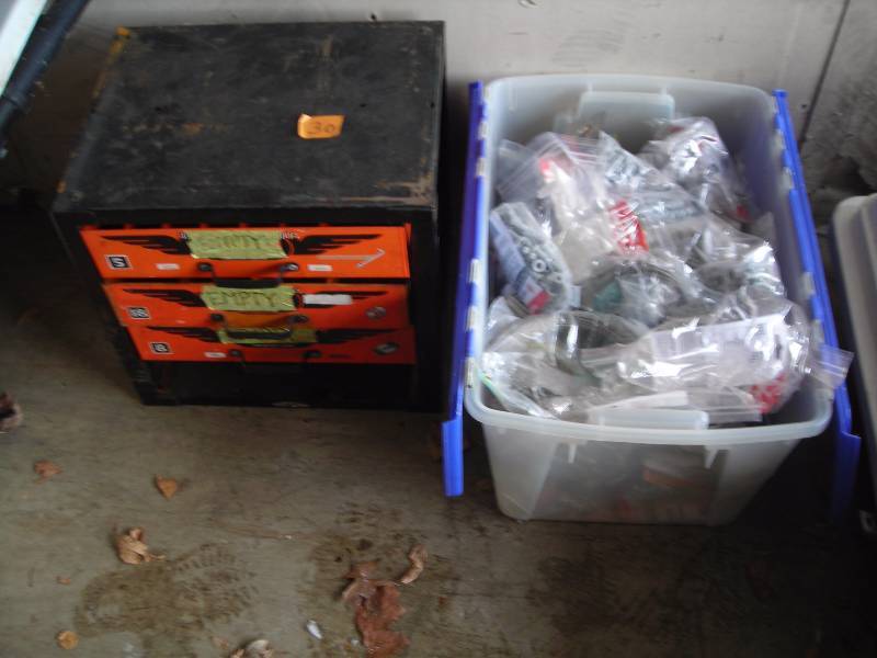 Parts Storage Organizer, Bin Full Of Hardware (Lots Of Mollies)