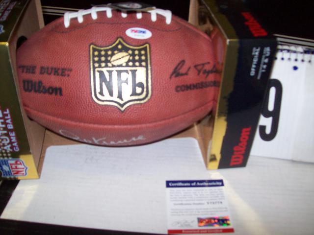 Paul Krause Autographed Wilson NFL Football , Hall of Fame 98, PSADNA Verified