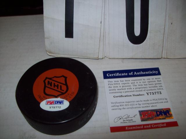 Brian Leetch Autographed NY Rangers Game Puck, PSADNA Verified