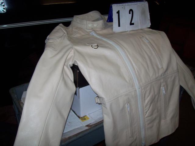 Hein Gericke Size 42 Light TanWhite Leather Coat, New