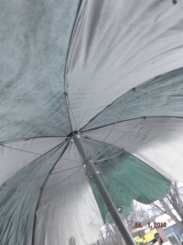 Green & White Patio Umbrella