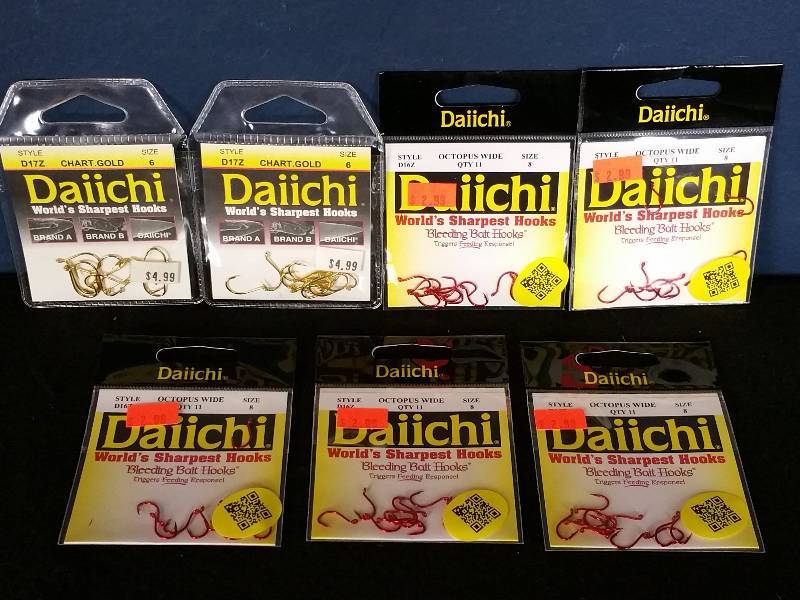 lot 132 image: Daiichi Hooks Assorted Sizes