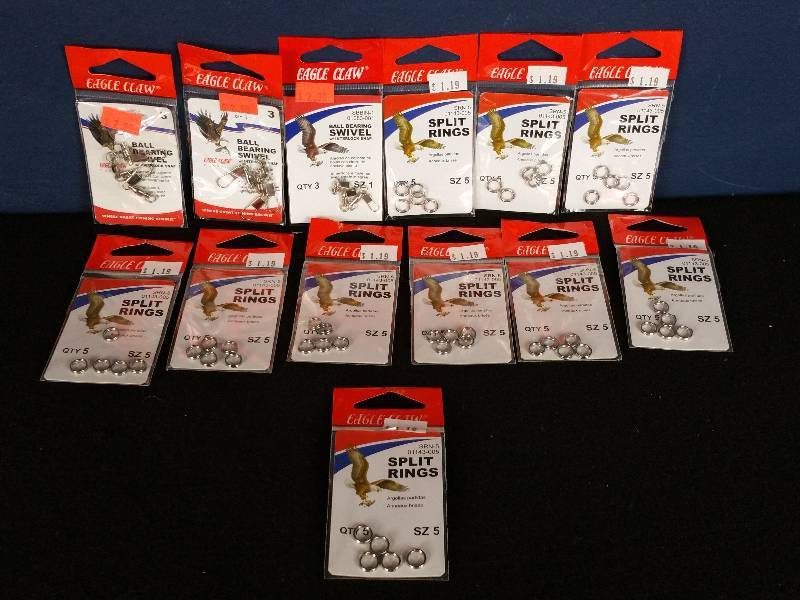 lot 169 image: Eagle Claw Split Rings & Ball Bearing Swivels