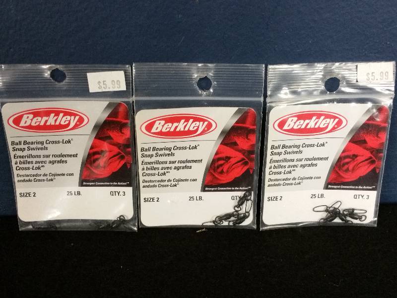 lot 171 image: Berkley Ball Bearing 2-25 pound Snap Swivels