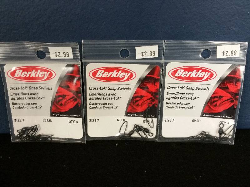 lot 175 image: Berkley Ball Bearing 7 - 60 pound Snap Swivels