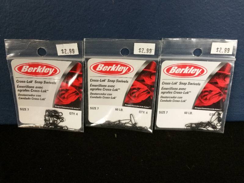 lot 176 image: Berkley Ball Bearing 7 - 60 pound Snap Swivels