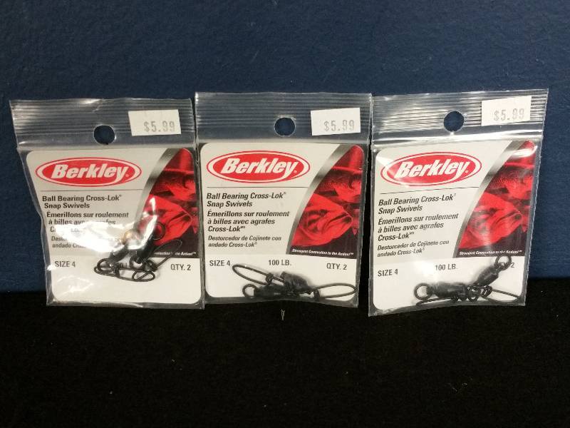 lot 178 image: Berkley Ball Bearing 4-100 pound Snap Swivels