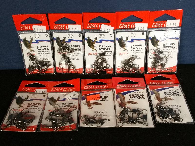 lot 212 image: Eagle Claw Barrel Swivel Snaps