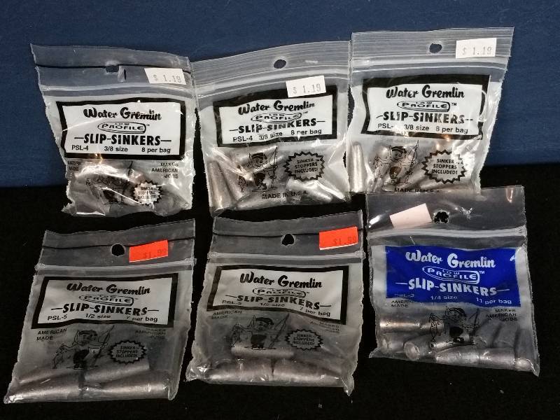 lot 238 image: Water Gremlin Low Profile Slip Sinkers