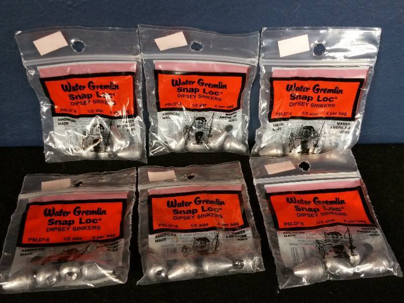 lot 250 image: Water Gremlin Snap Loc Dipsey Sinkers