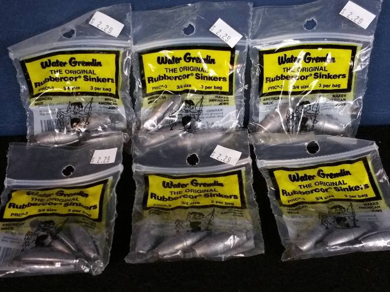 lot 257 image: Water Gremlin Rubbercor Sinkers