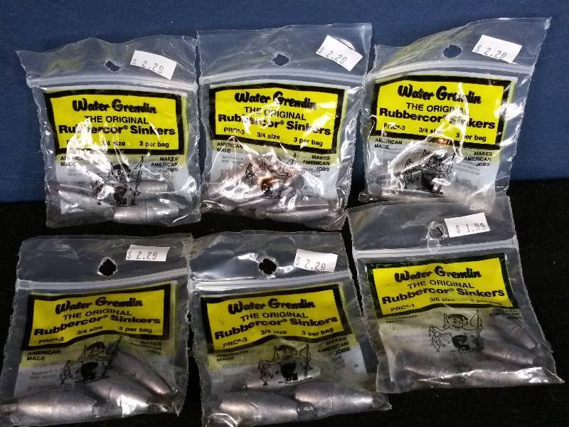 lot 258 image: Water Gremlin Rubbercor Sinkers