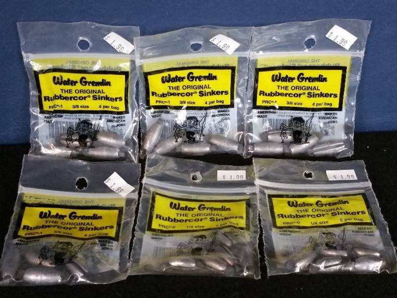 lot 259 image: Water Gremlin Rubbercor Sinkers