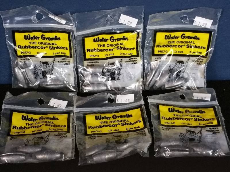 lot 260 image: Water Gremlin Rubbercor Sinkers