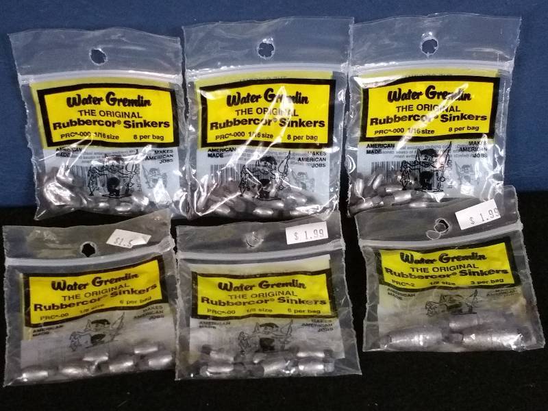 lot 261 image: Water Gremlin Rubbercor Sinkers